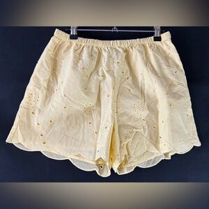 a new day Women's High Waist Yellow Eyelet Shorts